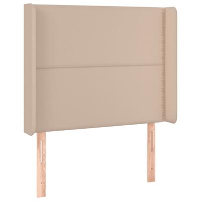 Boxspring met matras en LED kunstleer cappuccinokleur 90x200 cm