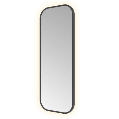 Hotbath &More Mirrors Soft Square LED Badkamerspiegel - Rechthoek - 80 x 30 cm - Geborsteld Zwart Pvd