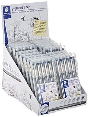 Fineliner Staedtler Pigment 308 zwart set 4+2 gratis | 16 stuks