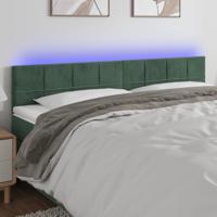 Hoofdbord LED 180x5x78/88 cm fluweel donkergroen - thumbnail