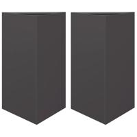 VidaXL Plantenbakken 2 st driehoek 50x43x75 cm staal zwart - thumbnail