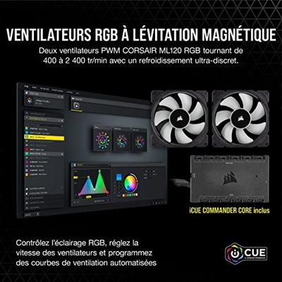 Corsair ICue H100i Elite Processor Alles-in-één vloeistofkoeler 12 cm Zwart
