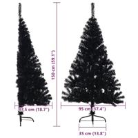 VidaXL Kunstmatig voorverlicht kerstboom met 150 led zwart 150 cm pvc - thumbnail