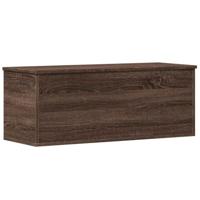 Opbergbox 90x35x35 cm bewerkt hout bruin eikenkleur - thumbnail