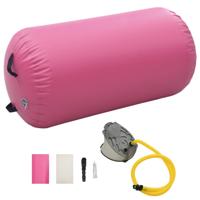 VidaXL Gymnastiekrol met pomp opblaasbaar 120x90 cm pvc roze - thumbnail