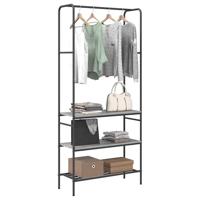 Kledingrek met planken Grijs sonoma 77 x 30 x 171 cm - thumbnail
