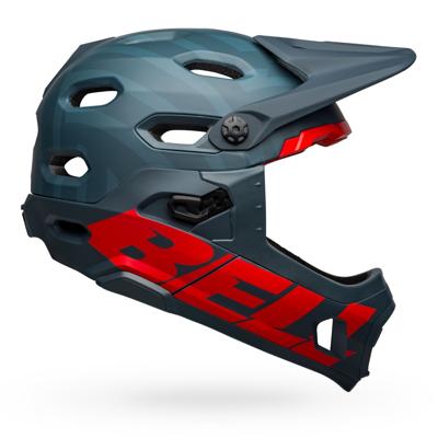 Bell Super DH Mips MTB fietshelm (Kleur: rood/blauw, Maat: L)