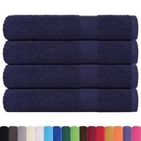 VidaXL Saunahanddoeken 4 st 80x200 cm 360 g/m² 100% katoen marineblauw - thumbnail