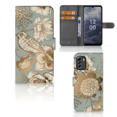 Hoesje voor Nokia G60 Vintage Bird Flowers Hoesje voor Nokia G60 Vintage Bird Flowers