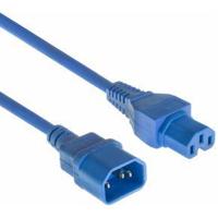 ACT AK5338 Netsnoer Stroomkabel C14 - C15 | Blauw | 5 meter - thumbnail