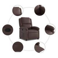 Fauteuil verstelbaar kunstleer bruin - thumbnail