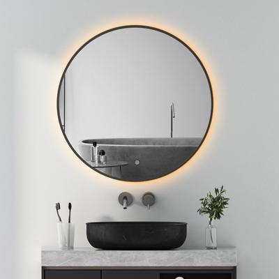 Badkamerspiegel met LED Verlichting en Verwarming 100cm - Afimera Luna - Zwart - Wandspiegel Rond - Touch Bediening - Dimbaar - Aanpasbare Lichtkleur