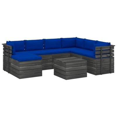 vidaXL 8-delige Loungeset pallet met kussens massief grenenhout vidaXL 8-delige Loungeset pallet met kussens massief grenenhout
