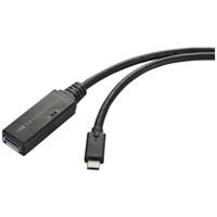 Renkforce RF-5231962 USB-kabel USB 3.2 Gen1 (USB 3.0 / USB 3.1 Gen1) USB-C stekker, USB-A bus 5.00 m Zwart Actief met signaalversterking, Met OTG-functie - thumbnail