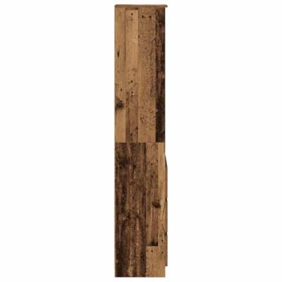 Hoge kast 37,5x35x180 cm bewerkt hout oud houtkleurig