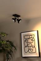 Lucide SENSAS - Plafondspot - 2xGU10 (ES111) - Zwart - thumbnail