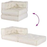 Modulaire poef 70x70x54 stof crme - thumbnail