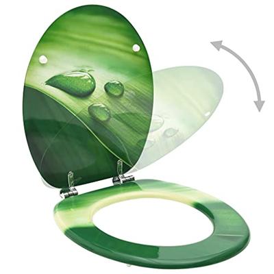 VidaXL Toiletbril met deksel waterdruppel mdf groen VidaXL Toiletbril met deksel waterdruppel mdf groen