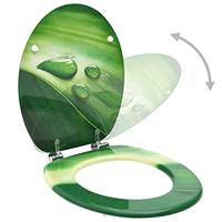 VidaXL Toiletbril met deksel waterdruppel mdf groen - thumbnail