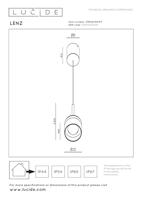 Lucide LENZ - Hanglamp Binnen/Buiten - Ø 11 cm - LED - 1x8W 2700K - IP54 - Roest bruin | Essential - thumbnail