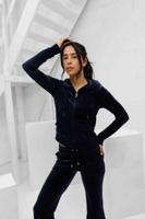 Juicy Couture Robertson Full Zip Trainingspak Dames Donkerblauw - Maat L - Kleur: Donkerblauw | Soccerfanshop - thumbnail