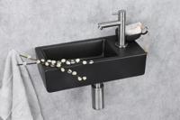 Differnz Hator fonteinset - 9x37.5x18.5cm - Rechthoek - 1 kraangat - Zwart 38.010.11 - thumbnail