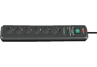 Brennenstuhl 1159540366 PDU Stekkerdoos | Secure-Tec | 6 Sockets | Overspanningsbeveiliging | Schakelaar | Zwart | 2 meter - thumbnail
