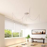 Plafondkap zwart met 5 snoeren rond 40cm - thumbnail