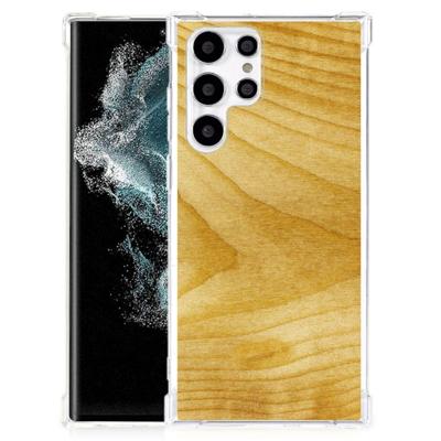 Samsung Galaxy S22 Ultra Stevig Telefoonhoesje Licht Hout Samsung Galaxy S22 Ultra Stevig Telefoonhoesje Licht Hout