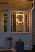 Konstsmide 2757-800 Deurkrans met verlichting Krans Barnsteen LED Amber Energielabel: F (A - G) Timer, Dimbaar - thumbnail
