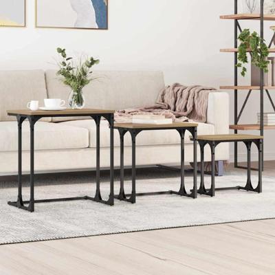 Nesting Koffietafel 3 pcs artisanaal eikenkleurig Nesting Koffietafel 3 pcs artisanaal eikenkleurig
