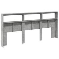 Hoofdbordkast met LED-verlichting 220x17x102 cm betongrijs - thumbnail