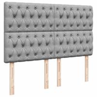 Ottoman bed met matras 140x200cm stof lichtgrijs - thumbnail