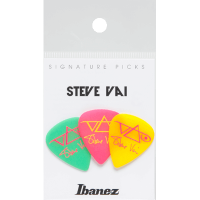 Ibanez B1000SV-GPY Steve Vai signature plectrums 3-pack 1mm - groen roze geel