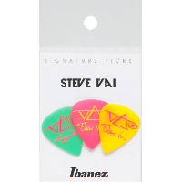 Ibanez B1000SV-GPY Steve Vai signature plectrums 3-pack 1mm - groen roze geel - thumbnail