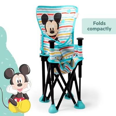 DISNEY BABY Mickey Mouse stoelverhoger, Pop 'n Sit Booster, binnen, buiten, praktisch en compact, snel opvouwbaar, blauw