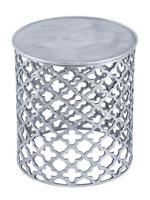 SVJ Bijzettafel Rond - 41 x 41 x 48 cm - Aluminium - Zilver - thumbnail