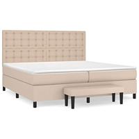 Boxspring met matras kunstleer cappuccinokleurig 200x200 cm - thumbnail