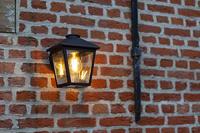 Buitenlamp zwart glas voordeur &apos;Zago&apos; E27 fitting modern led 16 cm - thumbnail