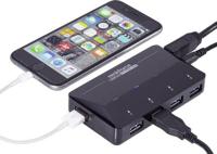 Renkforce RF-3806031 USB-hub 4 poorten USB-A USB 3.0 5 GBit/s Met snellaadpoort, Met status-LEDs Zwart - thumbnail