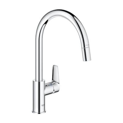 Grohe QuickFix Start Edge draaibare keukenmengkraan met uittrekbare uitloop chroom