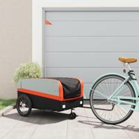 VidaXL Fietstrailer 45 kg ijzer zwart en oranje - thumbnail