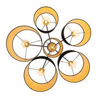 QAZQA Plafondlamp zwart met gouden binnenkant 6-lichts - Multidrum - thumbnail