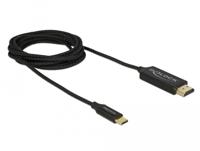 Delock 84905 USB-C-kabel USB / HDMI Aansluitkabel USB-C stekker, HDMI-A-stekker 2 m Zwart Vergulde steekcontacten, 4K UHD - thumbnail