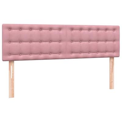 Boxspring met matras fluweel roze 140x220 cm