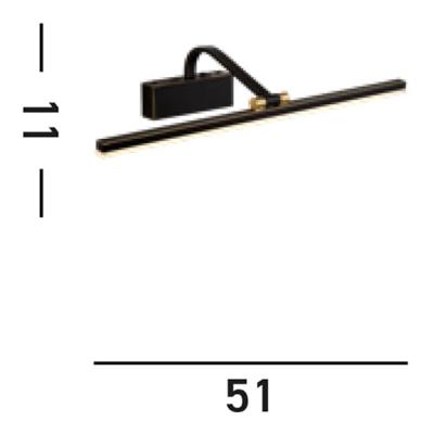 Searchlight SchilderijlampPicture 51cm zwart goud - 5551-51BG