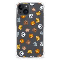 Doorzichtige Silicone Hoesje voor iPhone 15 Dieren Emojis - thumbnail