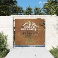Poort 85x100 cm boomontwerp cortenstaal - thumbnail