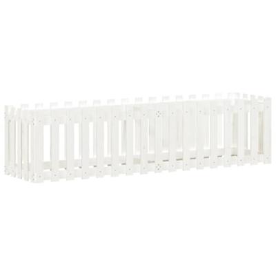 Plantenbak verhoogd hekontwerp 200x50x50 cm grenenhout wit Plantenbak verhoogd hekontwerp 200x50x50 cm grenenhout wit