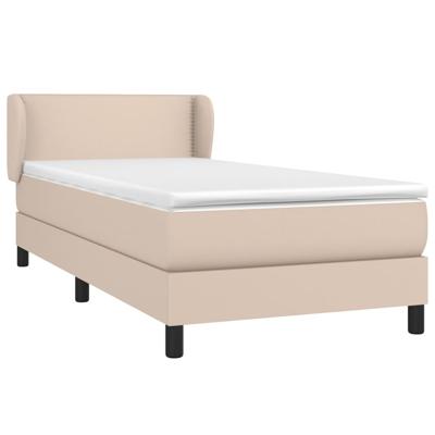 Boxspring met matras kunstleer cappuccinokleurig 140x190 cm
